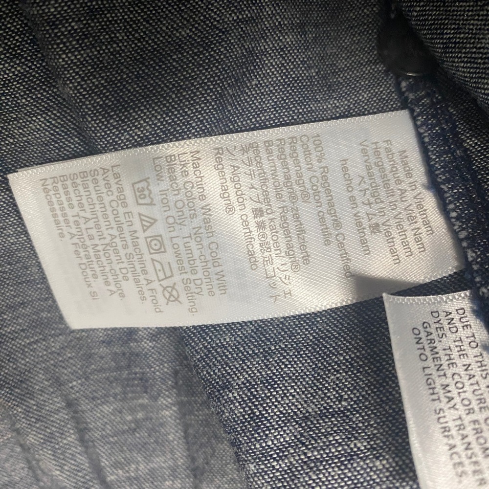 Madewell Womens Medium Blue Denim Straight Hem Shirt Rinse Wash Rigid NZ025 - Picture 8 of 10